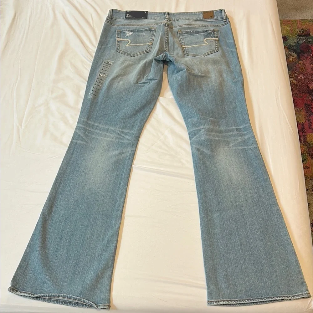 NWT American Eagle Artist Skinny Flare Leg Low Rise Jeans (Size 8 Long) - Picture 5 of 9